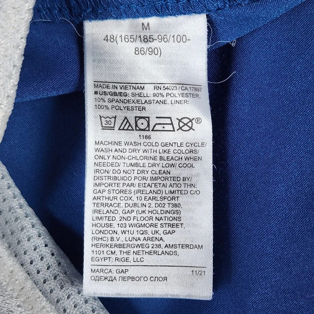 Gap Pool Short Swim Trunks Mens Medium Blue Solid Drawstring Mesh Lined EUC